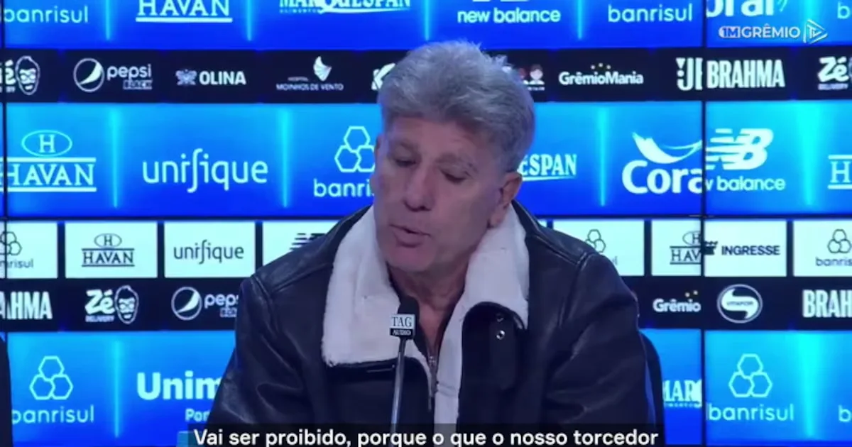 Renato Portaluppi pede apoio da torcida para o Grêmio permanecer na Série A