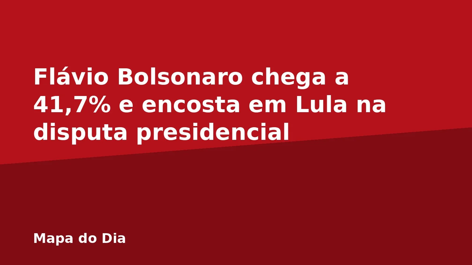 Flávio Bolsonaro chega a 41,7% e encosta em Lula na disputa presidencial