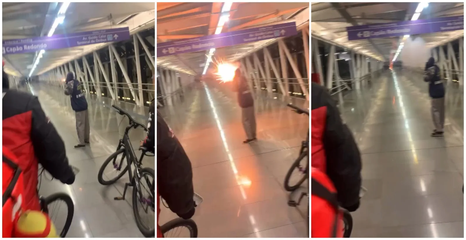 Entregadores são detidos após rojões em estação do metrô de São Paulo