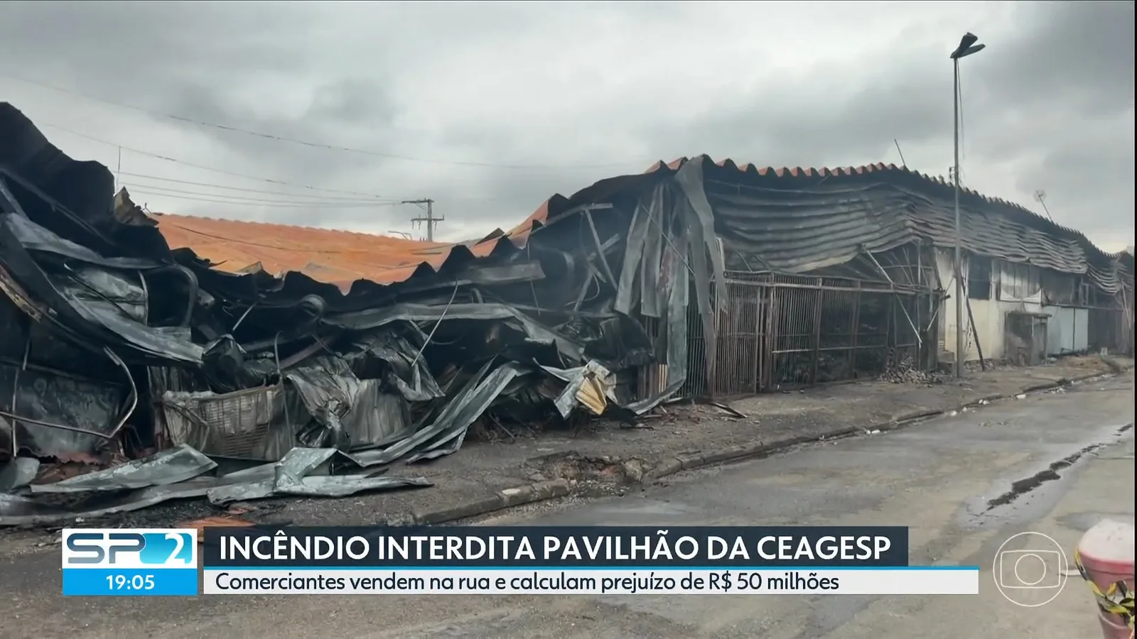 Pavilhão da Ceagesp segue interditado após incêndio em São Paulo