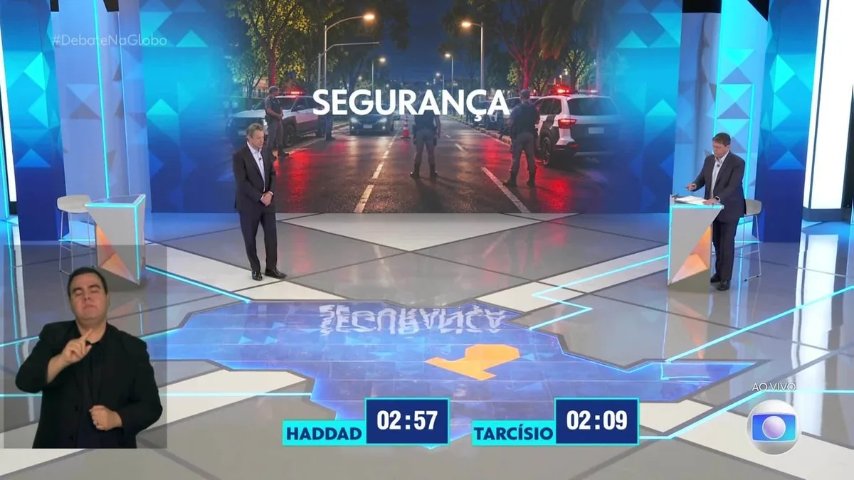 Tarcísio e Haddad divergem sobre segurança e saúde em debate