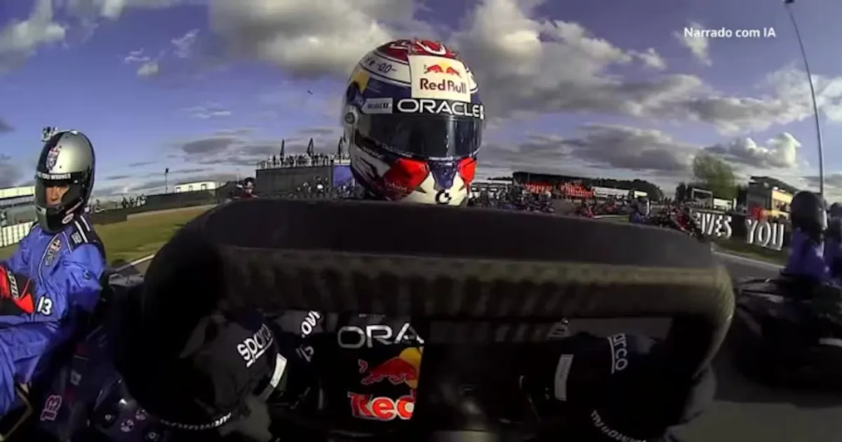 Verstappen vence desafio contra 100 pilotos de kart em Silverstone