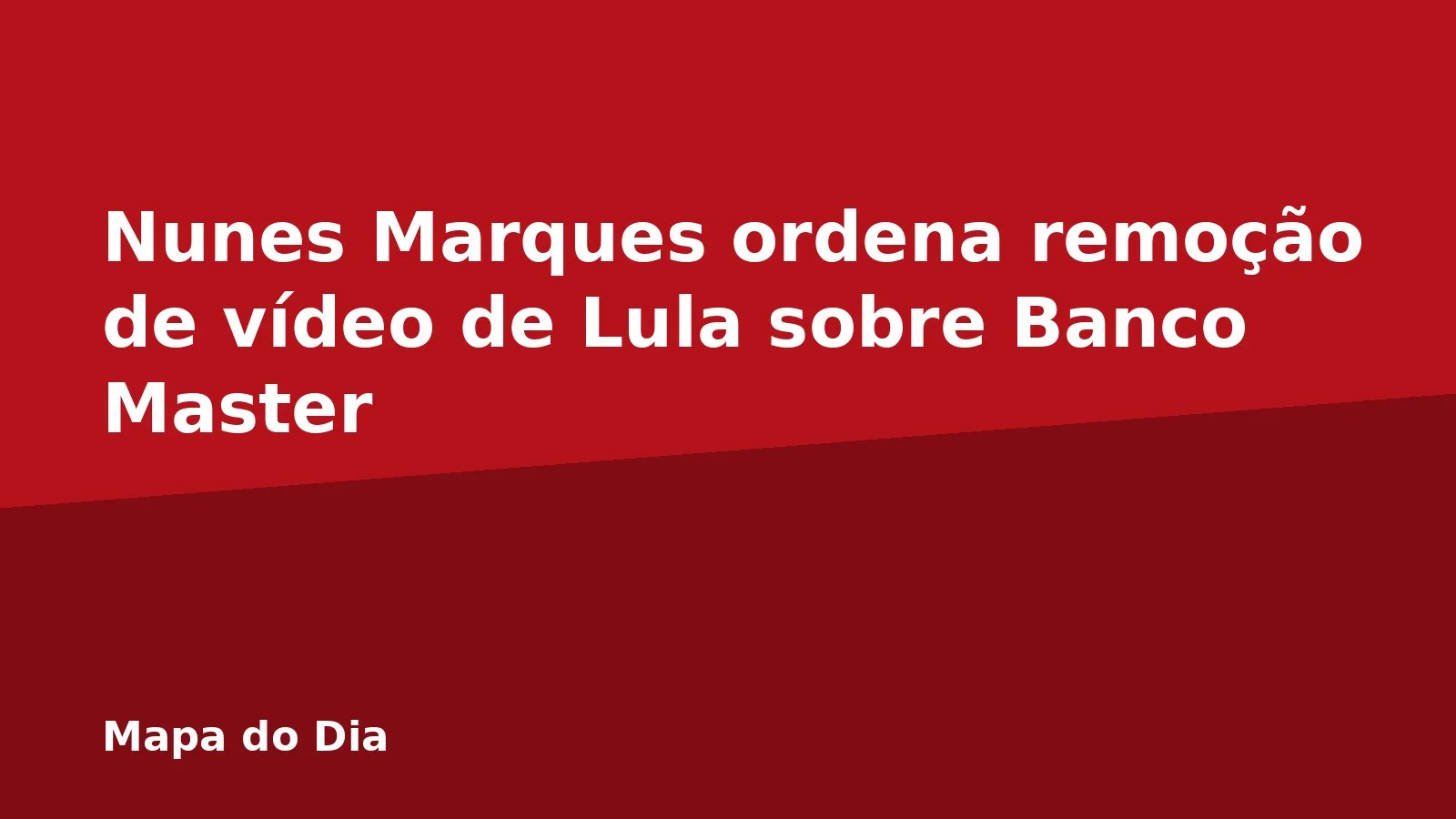 Nunes Marques ordena remoção de vídeo de Lula sobre Banco Master