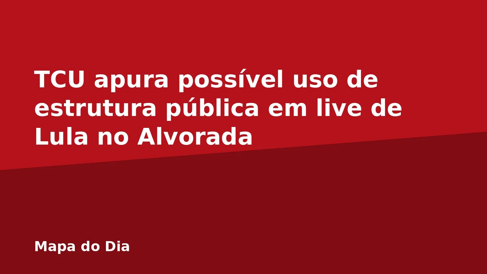 TCU apura possível uso de estrutura pública em live de Lula no Alvorada