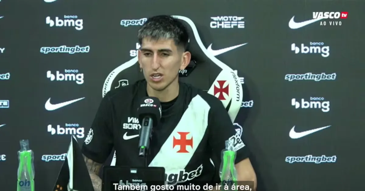Lescano é apresentado pelo Vasco e se coloca à disposição para enfrentar o Grêmio