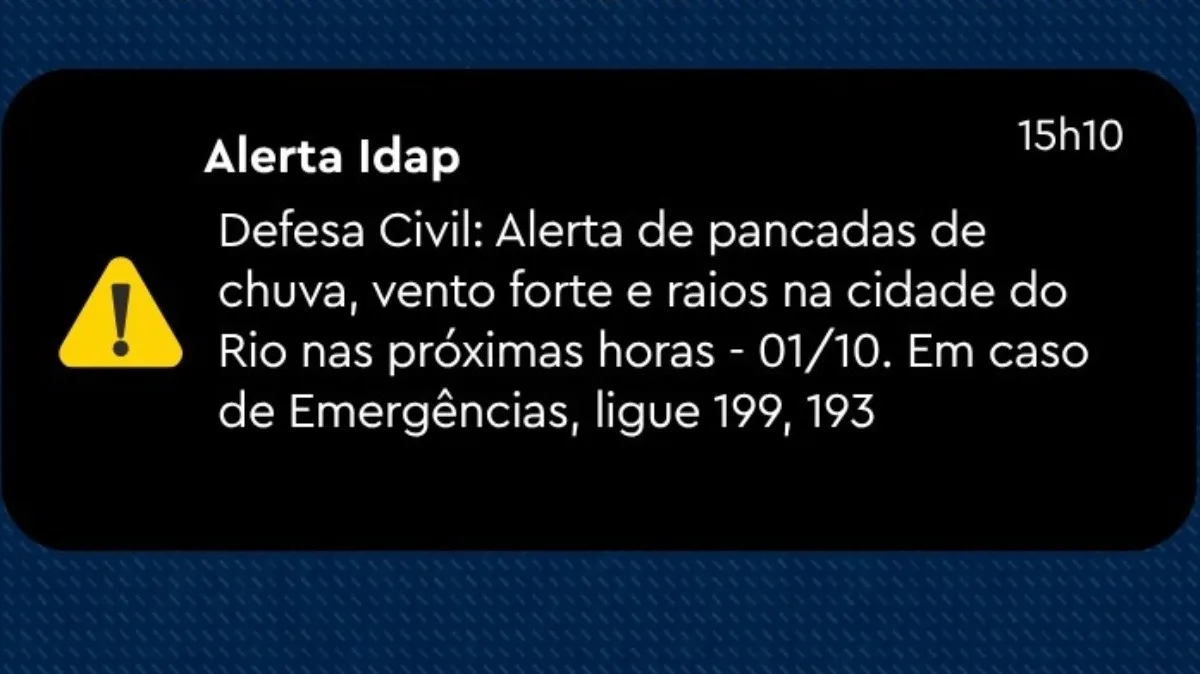 Defesa Civil alerta para chuva, raios e ventos fortes no Rio