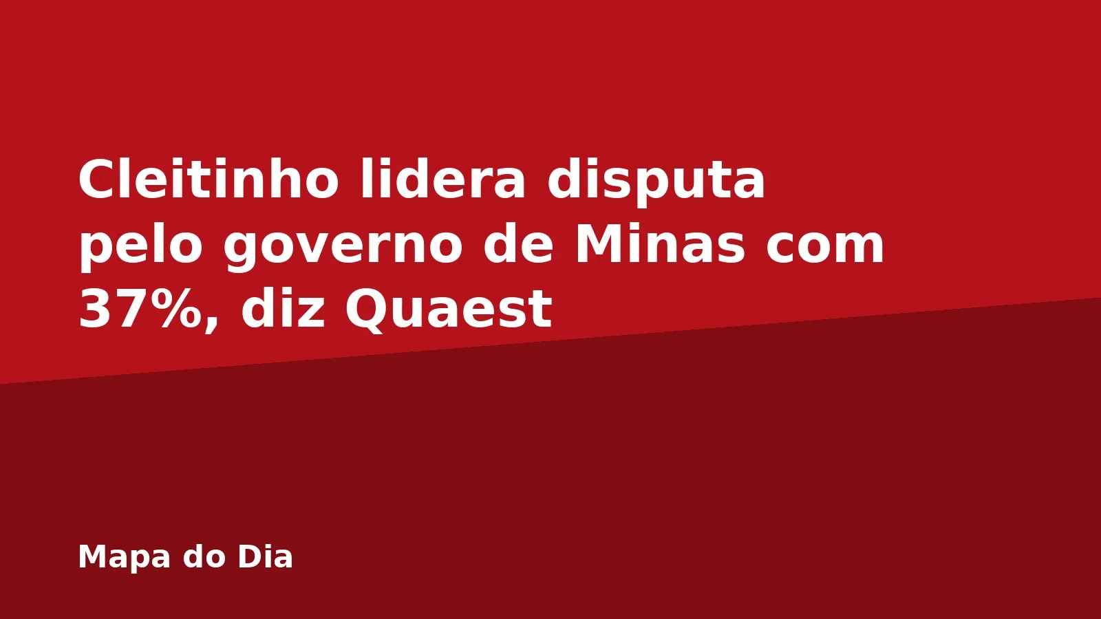 Cleitinho lidera disputa pelo governo de Minas com 37%, diz Quaest