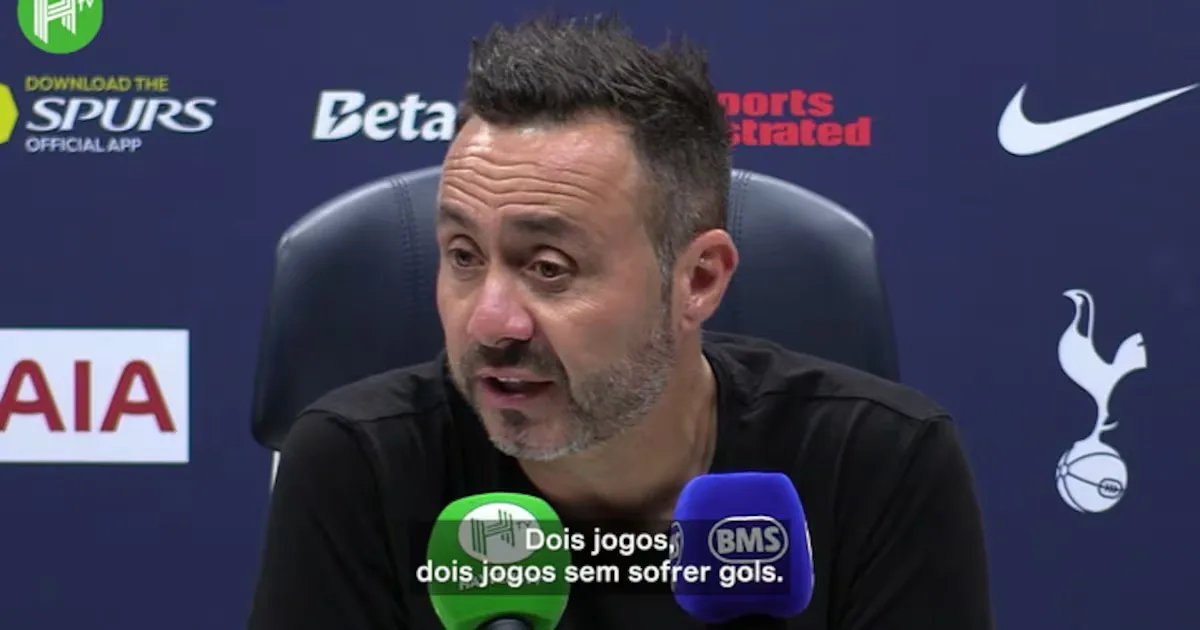 De Zerbi comenta sequência de empates sem gols do Spurs na Premier League