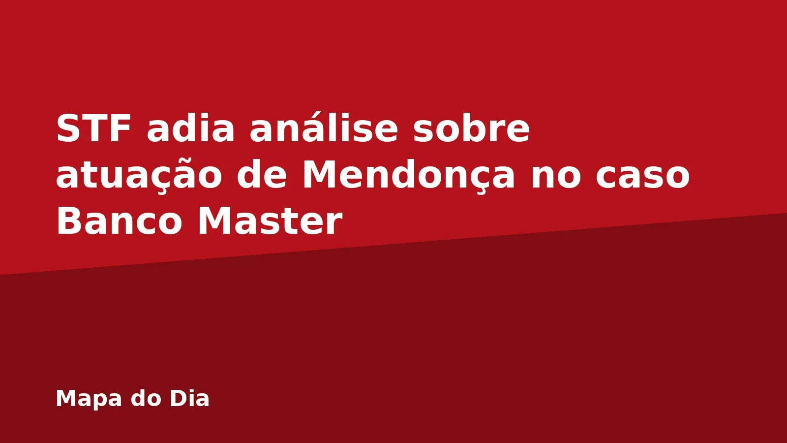 STF adia análise sobre atuação de Mendonça no caso Banco Master