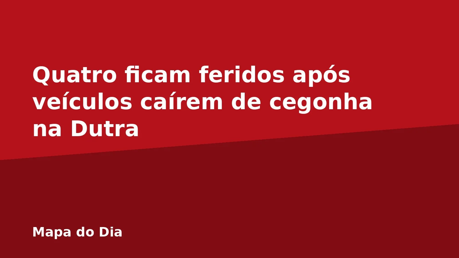 Quatro ficam feridos após veículos caírem de cegonha na Dutra