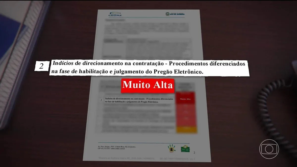 Auditoria suspende contrato da Cedae de R$ 35,85 milhões por suspeitas na licitação